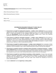 Form AOC-492.A &quot;Affidavit for Hardship License&quot; - Kentucky, Page 2