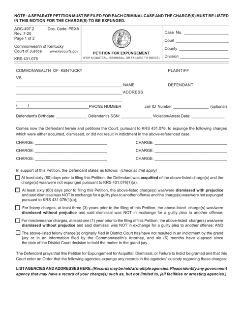 Form AOC-497.2 Printable Pdf