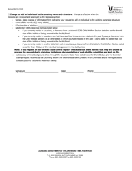Change of Information Form for Juvenile Detention Facility Providers - Louisiana, Page 2