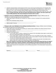 Change of Information Form for Residential Home Providers - Louisiana, Page 2