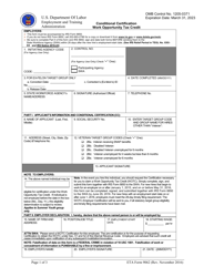 ETA Form 9062 Conditional Certification