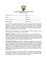 Document preview: Louisiana Drug Recognition Expert School Applicant Summary - Louisiana