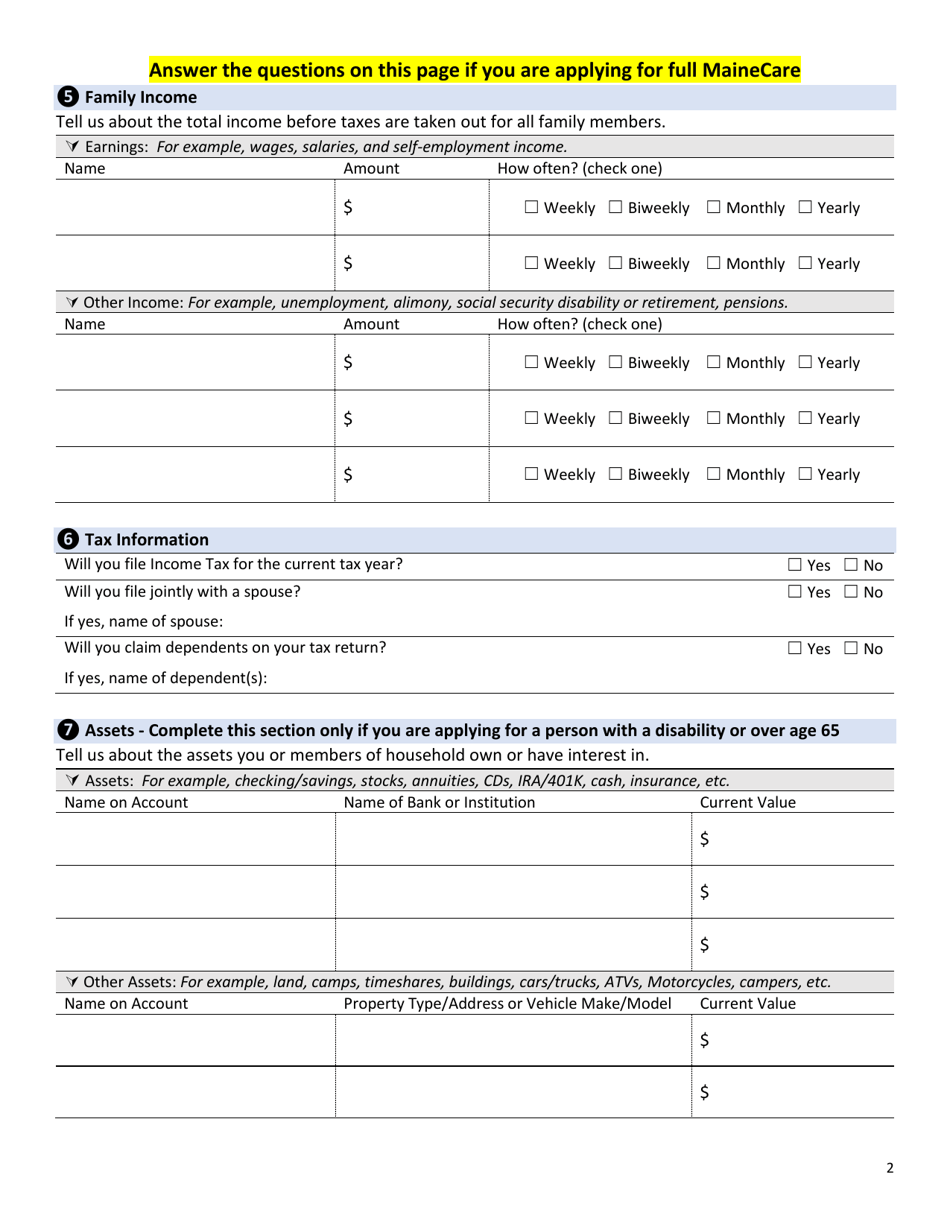 Application for Covid-19 Testing Coverage - Maine, Page 3