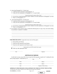 Form CC-GN-003 Answer to Petition for Guardianship of Minor - Maryland, Page 3