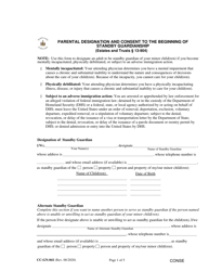 Form CC-GN-041 Parental Designation and Consent to the Beginning of Standby Guardianship - Maryland