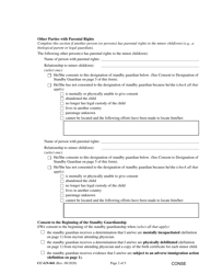 Form CC-GN-041 Parental Designation and Consent to the Beginning of Standby Guardianship - Maryland, Page 2