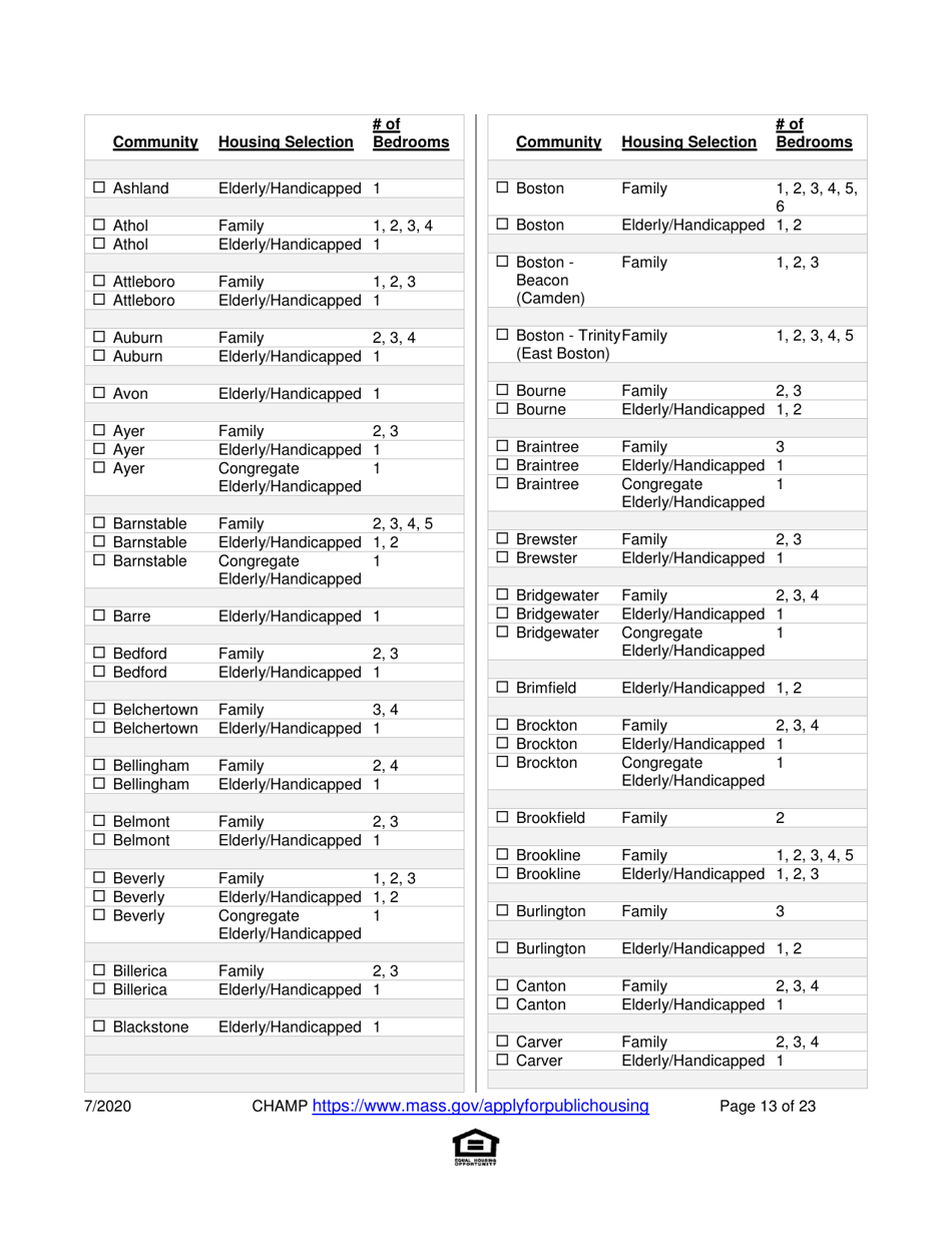 Application for State-Aided Public Housing and the Alternative Housing Voucher Program (Ahvp) - Massachusetts, Page 13