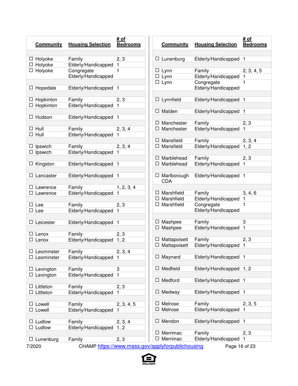 Application for State-Aided Public Housing and the Alternative Housing Voucher Program (Ahvp) - Massachusetts, Page 16