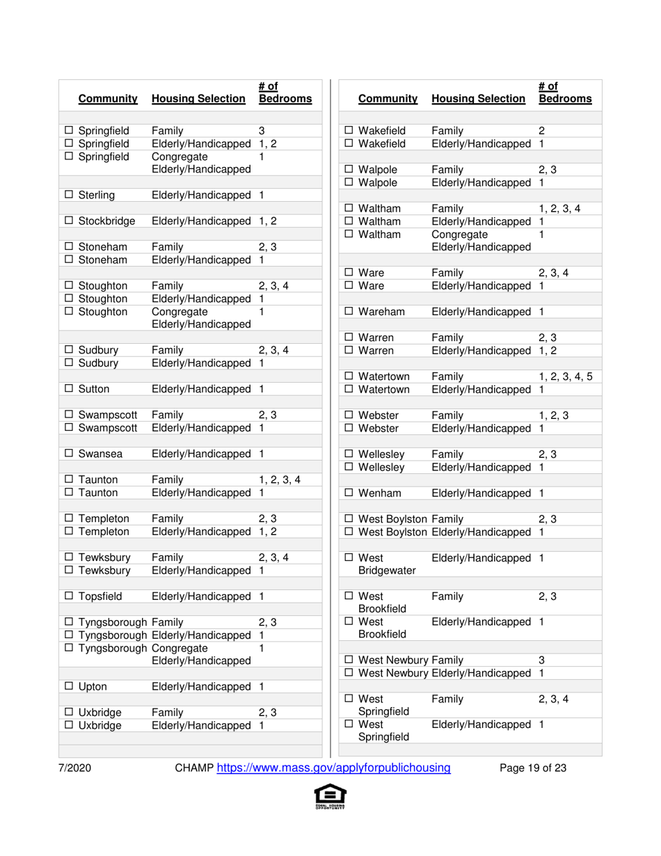 Application for State-Aided Public Housing and the Alternative Housing Voucher Program (Ahvp) - Massachusetts, Page 19