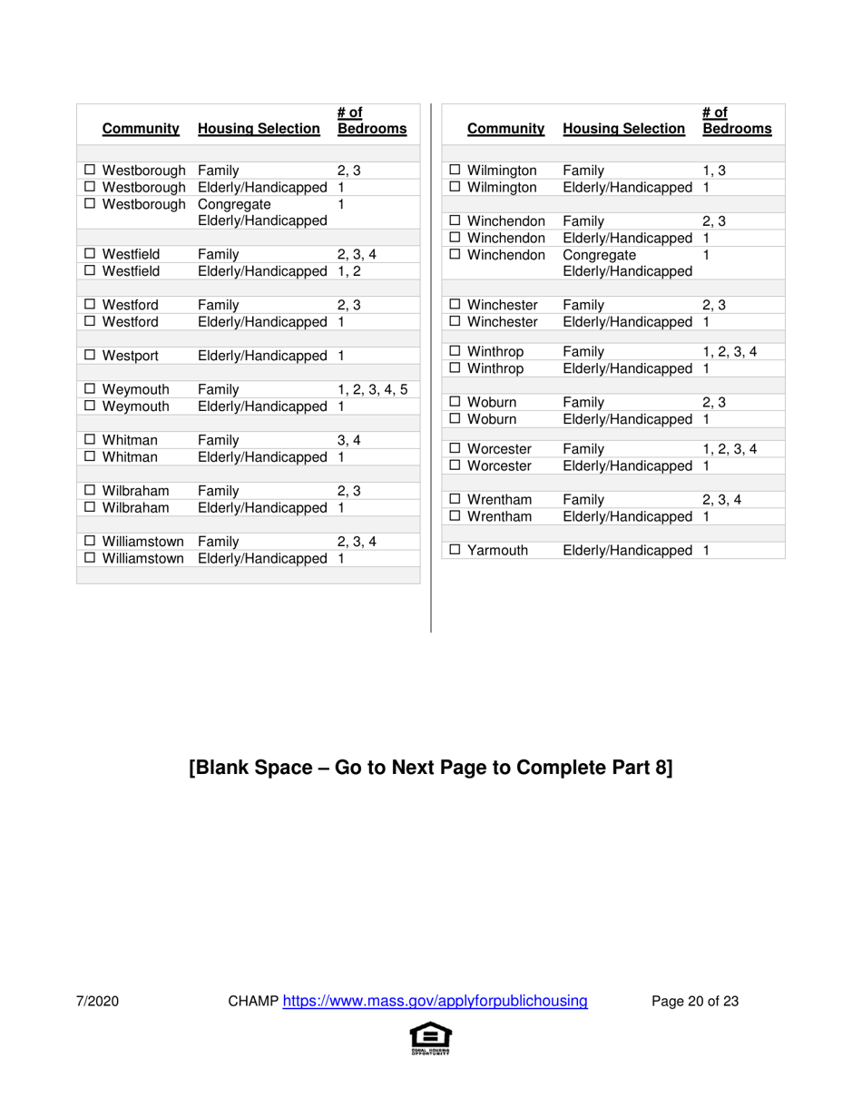 Application for State-Aided Public Housing and the Alternative Housing Voucher Program (Ahvp) - Massachusetts, Page 20