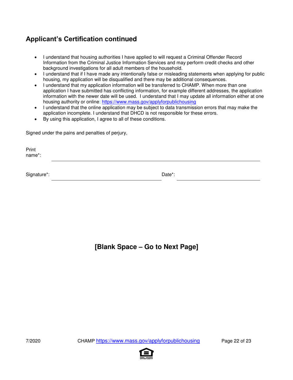 Application for State-Aided Public Housing and the Alternative Housing Voucher Program (Ahvp) - Massachusetts, Page 22