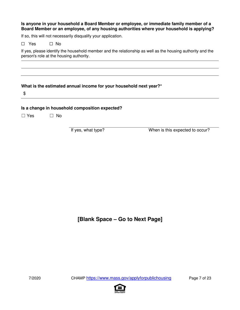 Application for State-Aided Public Housing and the Alternative Housing Voucher Program (Ahvp) - Massachusetts, Page 7