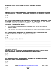 Application for State-Aided Public Housing and the Alternative Housing Voucher Program (Ahvp) - Massachusetts (Portuguese), Page 11