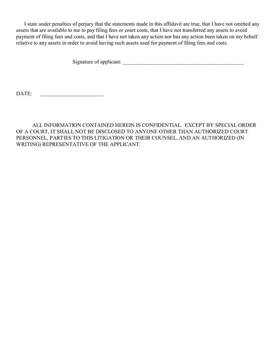 Inmates Affidavit of Indigency - Massachusetts, Page 3