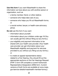 Form PSI-LP Masshealth Permission to Share Information (Psi) Form (Large Print) - Massachusetts, Page 2