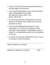 Form PSI-LP Masshealth Permission to Share Information (Psi) Form (Large Print) - Massachusetts, Page 7
