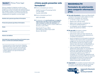 Formulario PSI-ES Masshealth Formulario De Autorizacion Para Compartir Informacion (Psi) - Massachusetts (Spanish)