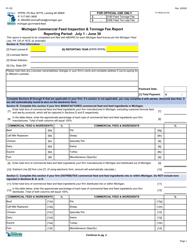 Form PI-135 &quot;Michigan Commercial Feed Inspection &amp; Tonnage Fee Report&quot; - Michigan