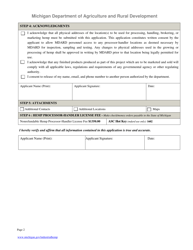 Hemp Processor-Handler License Application - Michigan, Page 2