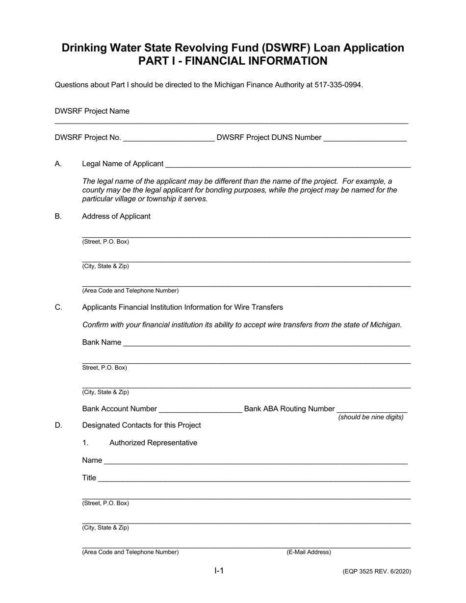 Form EQP3525 Drinking Water State Revolving Fund Application for Financial Assistance for Minicipal Applicants - Michigan, Page 2