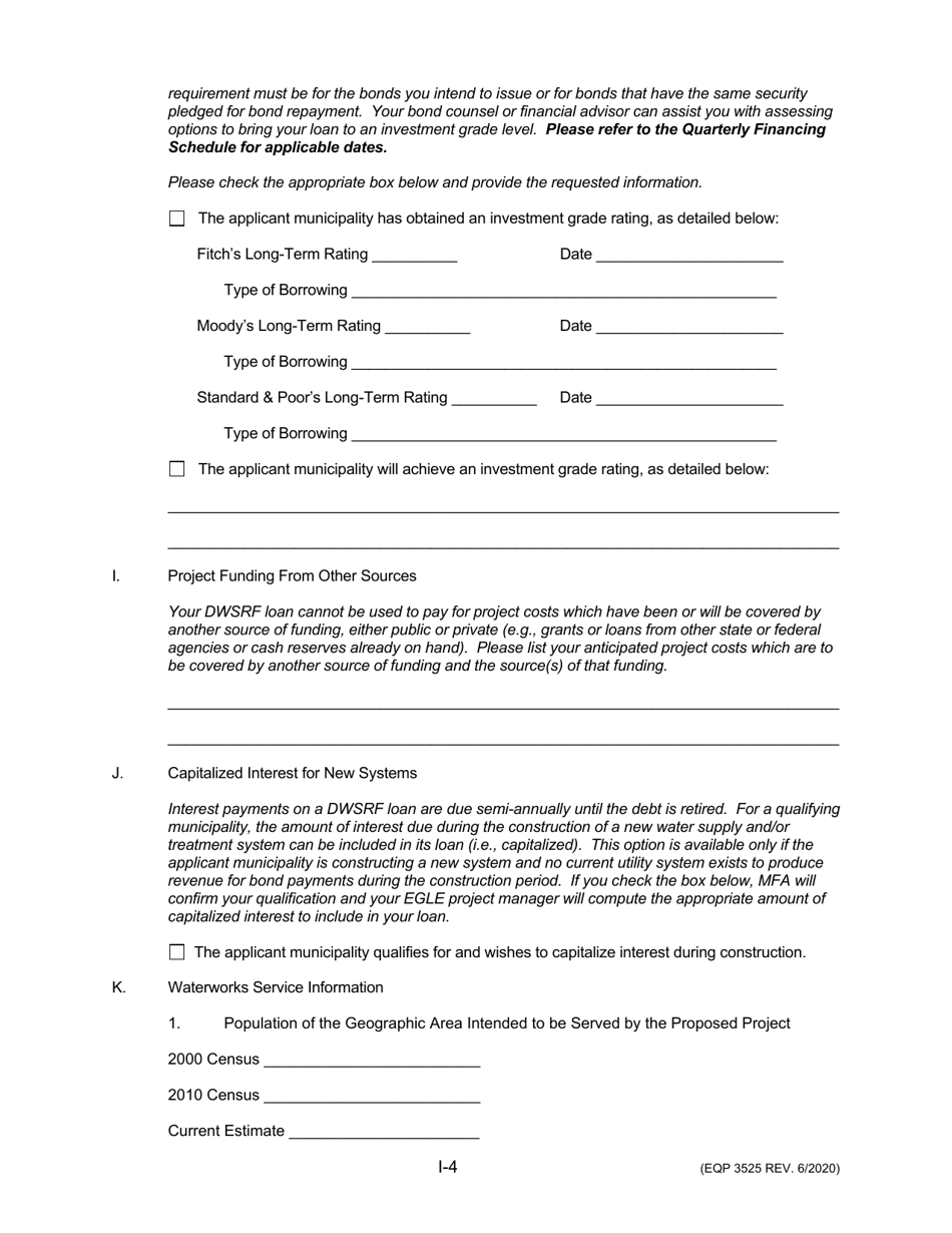 Form EQP3525 Drinking Water State Revolving Fund Application for Financial Assistance for Minicipal Applicants - Michigan, Page 5