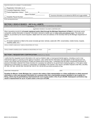 Form BDVR-155 Record Request for Michigan Government Agencies - Michigan, Page 2