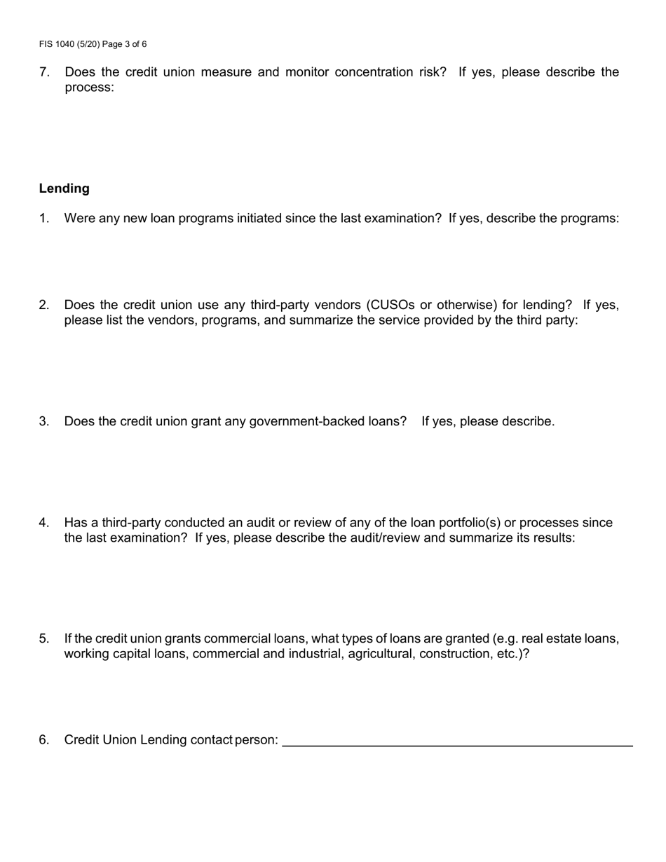 Form FIS1040 Pre-examination Inquiry - Michigan, Page 3