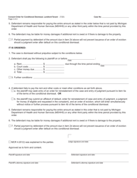 Form DC508 Consent Order for Conditional Dismissal, Landlord-Tenant - Michigan, Page 2