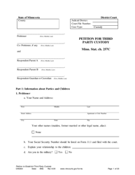 Form CHC603 Petition for Third Party Custody - Minnesota