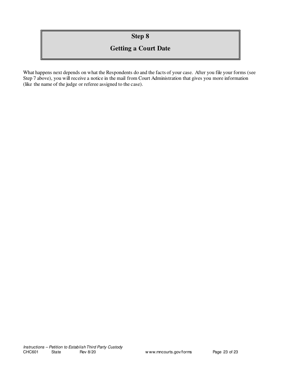Instructions for Form CHC602, CHC603, CIV102, SOP102, CHC604, DIV813, DIV816, CON111 - Minnesota, Page 23