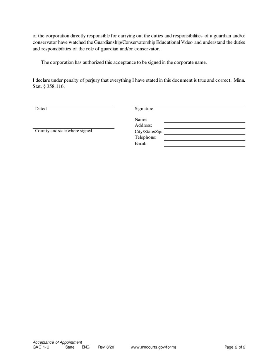 Form GAC1-U - Fill Out, Sign Online and Download Printable PDF ...