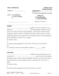 Form GAC4-U Letters of Guardianship of the Person / Conservatorship of the Estate - Minnesota
