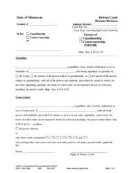 Document preview: Form GAC4-UM Letters of Guardianship of the Person / Conservatorship of the Estate (Minor) - Minnesota