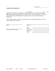Form GAC6-UM Notice of Hearing and Notice of Rights - Minnesota, Page 2