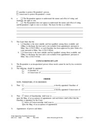 Form GAC8-U Order Appointing General Conservator / Guardian - Minnesota, Page 4