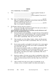 Form GAC8-UM Order Appointing Guardian and Conservator (Minor) - Minnesota, Page 2