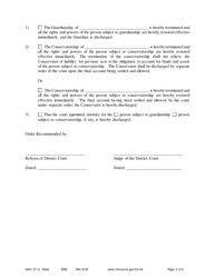 Form GAC27-U Order Terminating Guardianship/Conservatorship and Discharge of Guardian/Conservator - Minnesota, Page 2