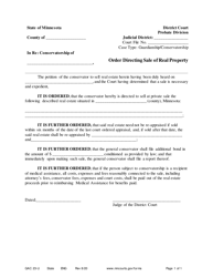 Document preview: Form GAC23-U Order Directing Sale of Real Property - Minnesota