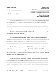 Form GAC23-UR Report Regarding Sale of Real Property - Minnesota