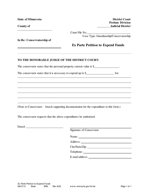Form GAC113  Printable Pdf