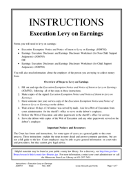 Form JGM701 Instructions - Execution Levy on Earnings - Minnesota