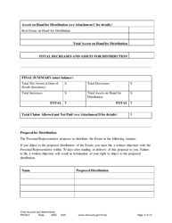 Form PRO913 Final Account and Proposal for Distribution - Minnesota, Page 3