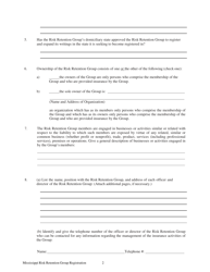 &quot;Risk Retention Group - Notice and Registration&quot; - Mississippi, Page 2