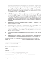 &quot;Risk Retention Group - Notice and Registration&quot; - Mississippi, Page 5