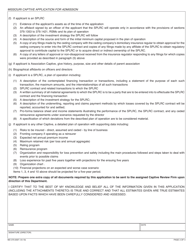 Form MO375-0597 Captive Application for Admission - Missouri, Page 3