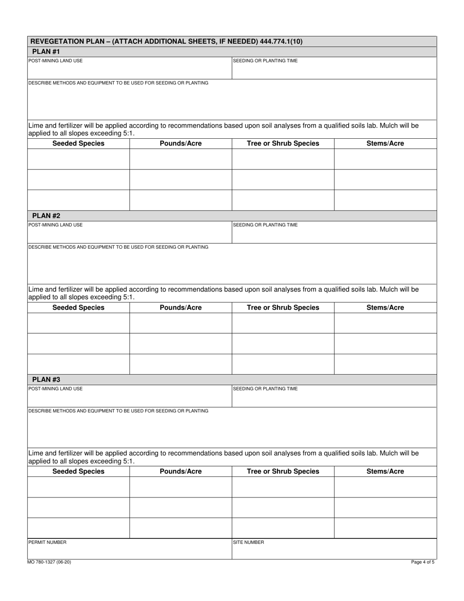 Form MO780-1327 Mine Plan - Missouri, Page 4
