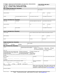 Document preview: Form MO780-1774 Class V Well Inventory Form - Missouri