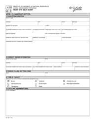 Document preview: Form 780-1980 Host Site Self-audit - Missouri