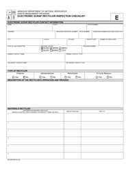 Document preview: Form MO780-2097 Electronic Scrap Recycler Inspection Checklist - Missouri