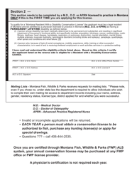 Resident With a Disability Conservation License Application - Montana, Page 2